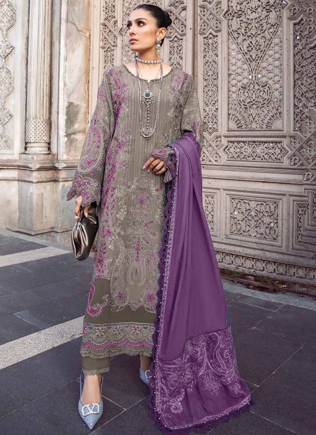 Rayon Purple Daily Wear White Embroidery Work Pakistani Salwar Kameez